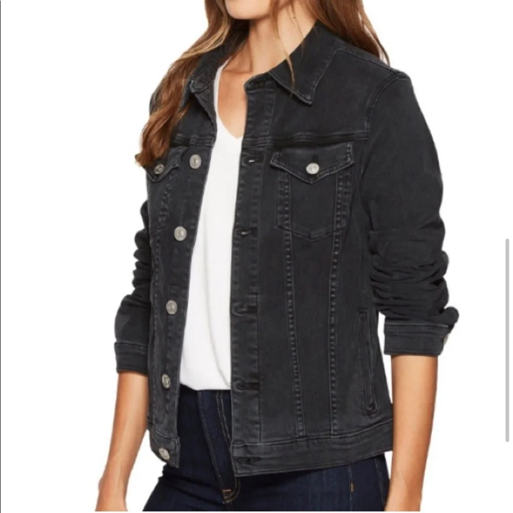 Hudson Jeans Moto Oversized Jacket Grey Black Denim Size Small - Picture 5 of 16